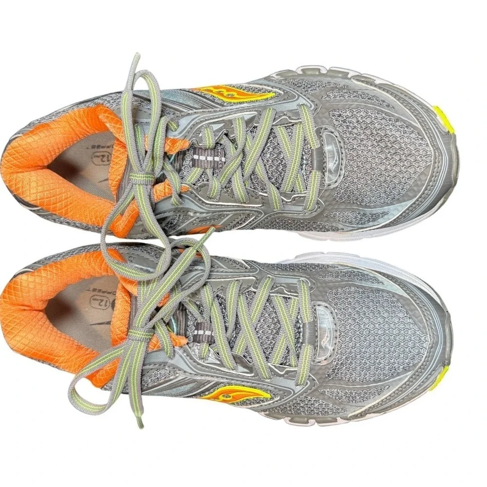Saucony Guide 7 PowerGrid Women's Running Shoes Size 7 Gray Orange Teal - Picture 3 of 9